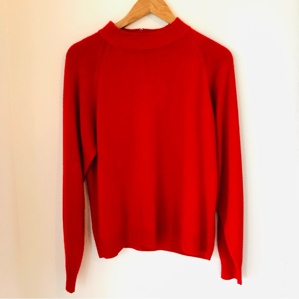 Vintage Designers Originals Red Mock Neck Sweater Women’s L Lightweight